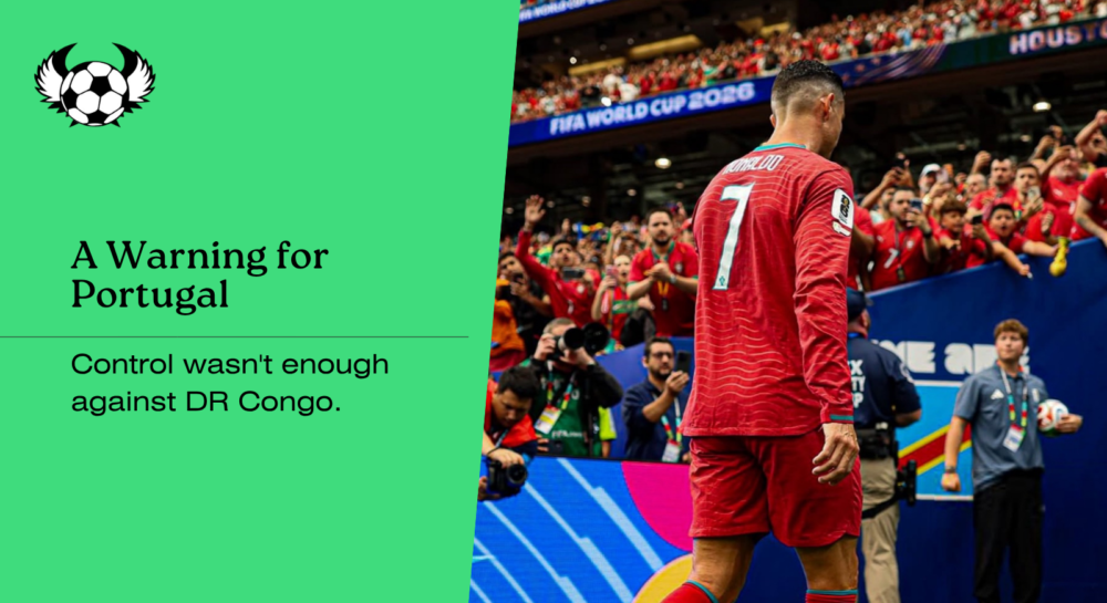 Portugal players react during the 1-1 FIFA World Cup 2026 group-stage draw against DR Congo as concerns emerge over their attacking performance and qualification path.
